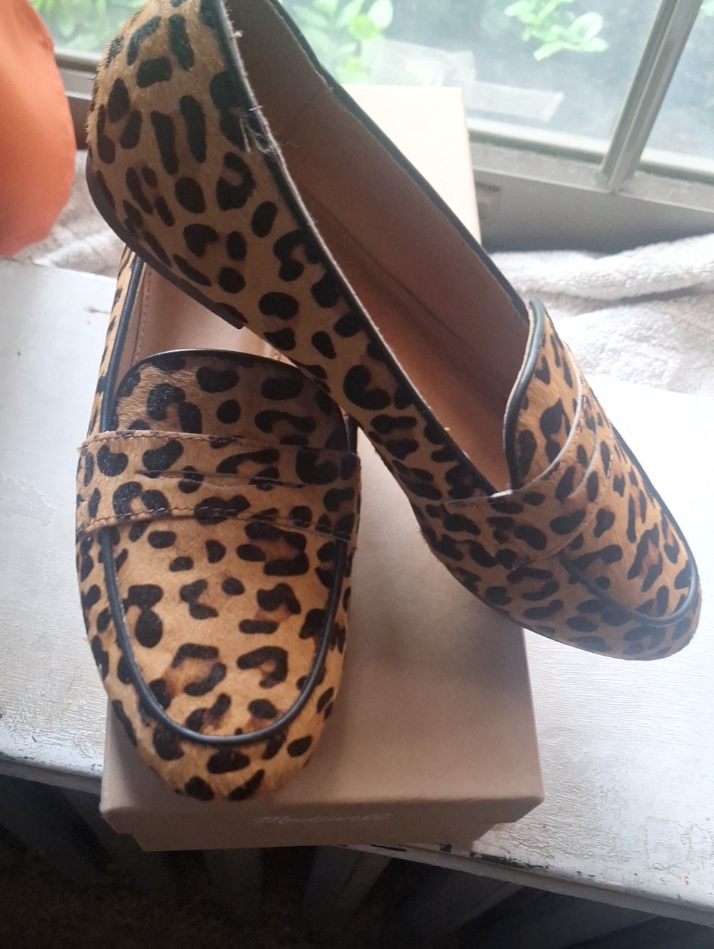 J. Crew Leopard Print Suede Penny Loafers - Tan & Black